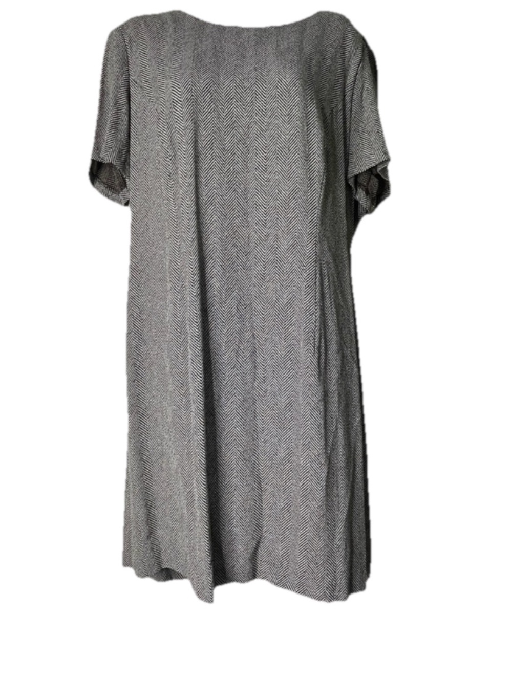 Laura Ashley Women Shift Dress Size US 14 UK 18 Brown Herringbone Viscose Lined